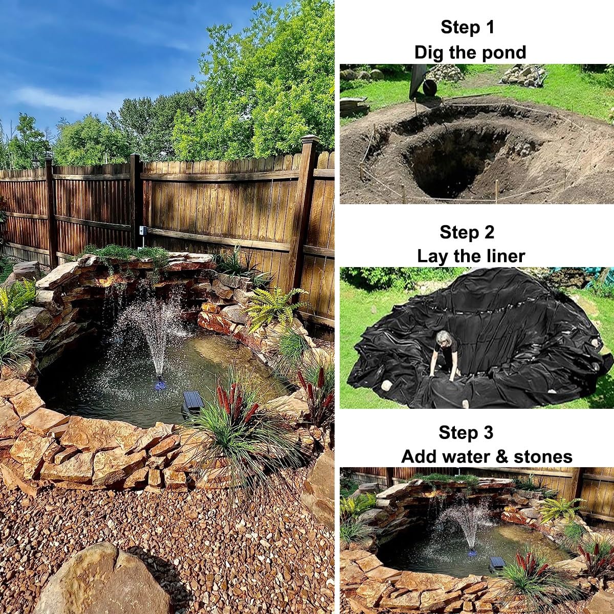 Telo Per Laghetto In PVC 5x4m - Pellicola Nera 0,5mm Per Giardino - Foto 4