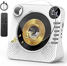 Greadio CD Player Tragbar mit Bluetooth 5.0, Kinder CD Spieler mit Lautsprecher, Fernbedienung, HiFi-Sound, Staubschutz, AUX/USB-Wiedergabe, Tragbarer cd Player für Zuhause (Weiß)
