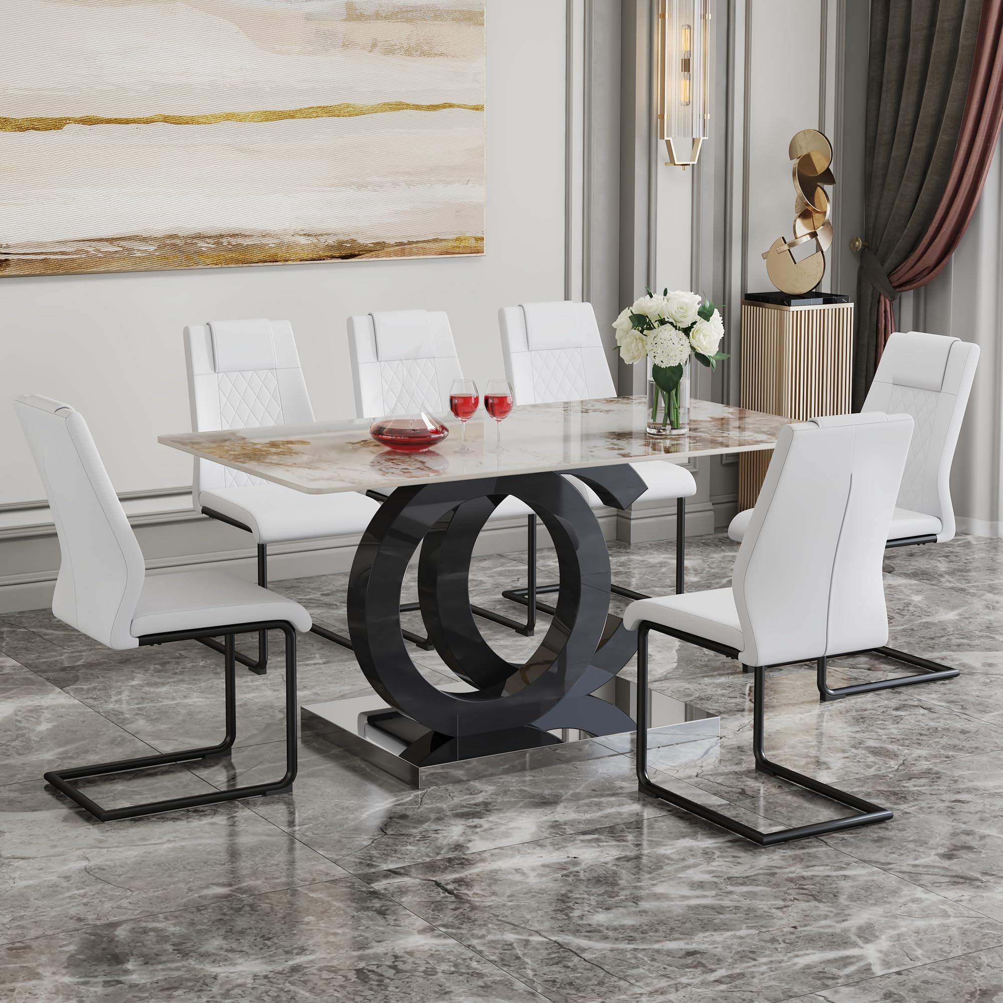 White Marble Dining Macy's Kitchen Dinette Sets Korean Marble