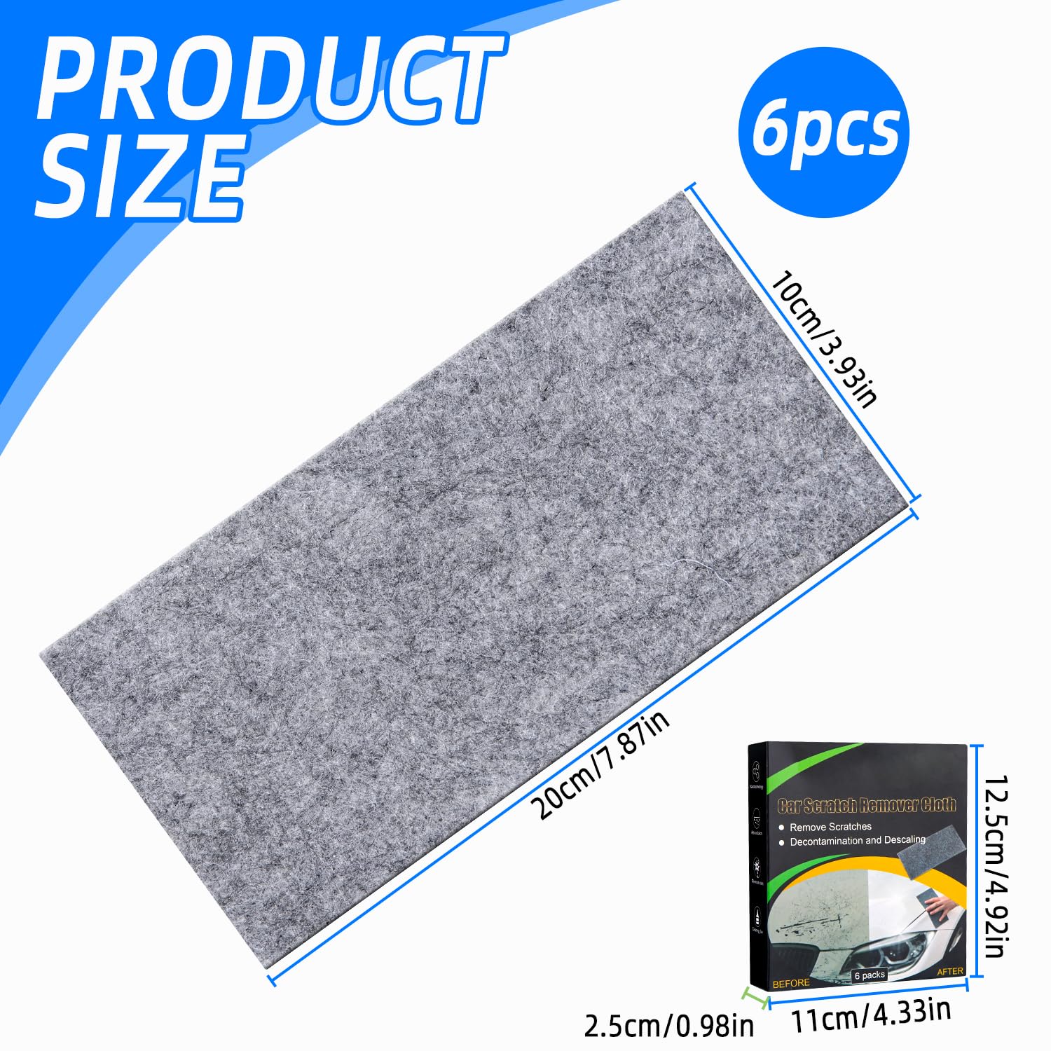 6 Stück Nano Sparkle Tuch Auto Kratzer, 2024 Upgra Produktbild-Vorschau 4