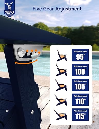 Miniatura 6 de YEFU Adirondack - Silla Adirondack con respaldo ajustable, silla Adirondack plegable con soporte para tazas, silla para fogatas al aire libre, HIPS