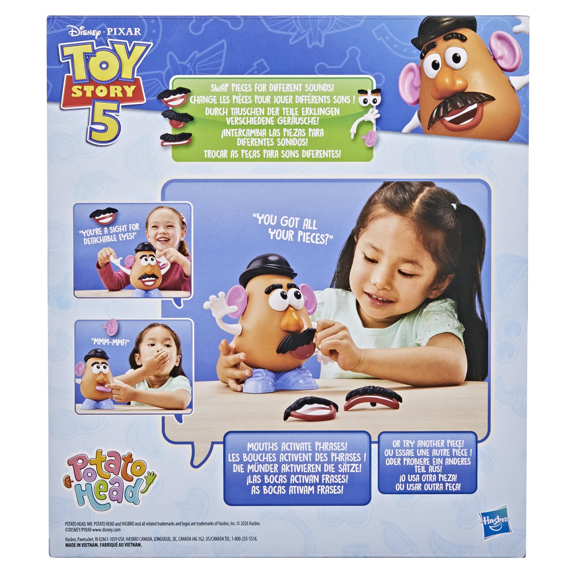 Potato Head Gadający Pan Bulwa z filmu "Toy Story 5" wytwórni Disney/Pixar z ponad 25 efektami dźwiękowymi i wypowiadanymi frazami, zabawki przedszkolne dla dzieci w wieku od 2 lat - wersja angielska