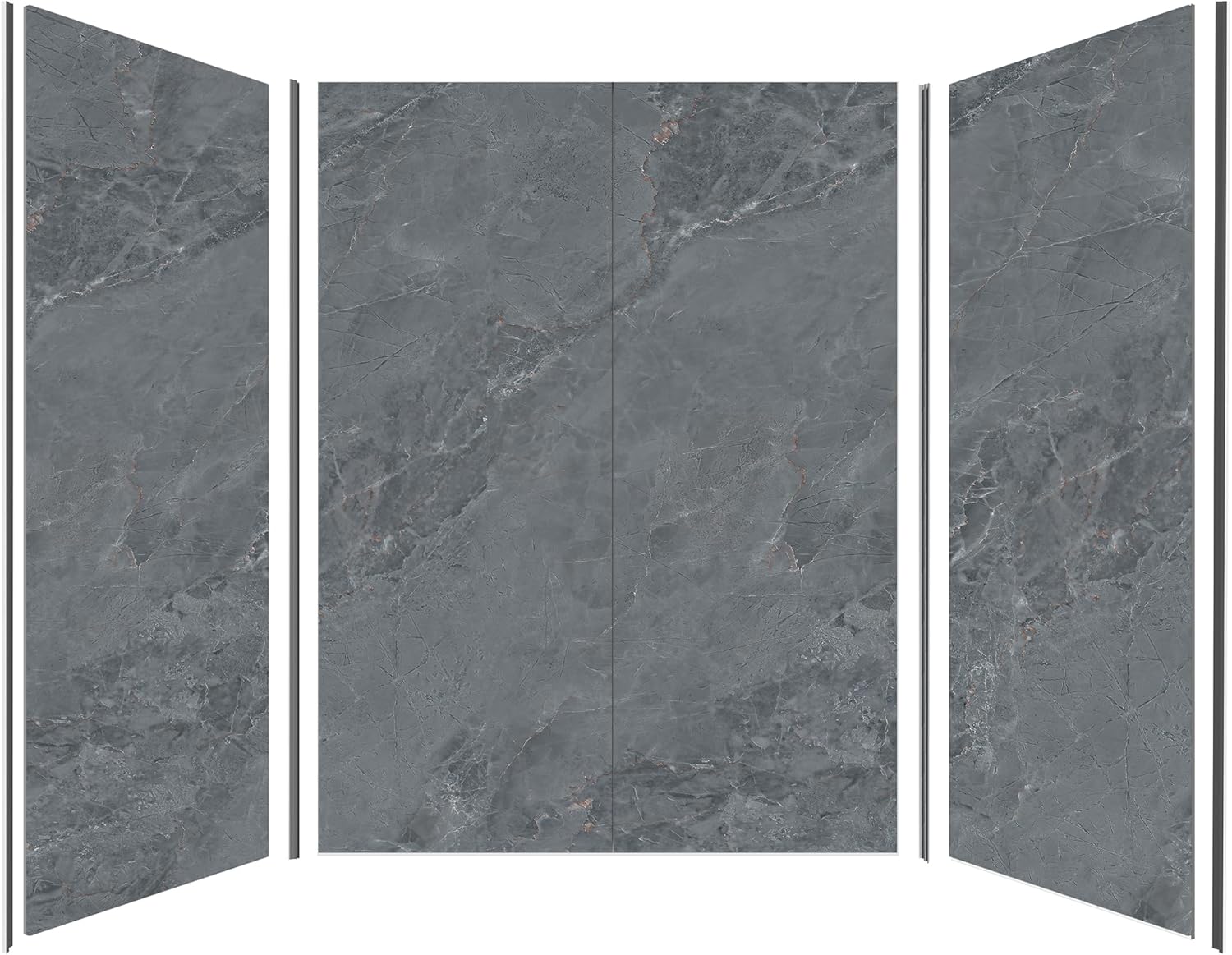 Shower Surround Kits – Waterproof Wall Panels for Shower – Glossy Finish & Seamless Pattern – Easy to Install Over Any Surface – Leakproof Design (60'' x 35.5'' x 78'') – Mist