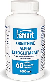 Supersmart - Ornithine Alpha Ketoglutarate 1000 mg - Amino Acids - Improved Form of Ornithine with Higher Bioavailability | Non-GMO - 60 Tablets. - coolthings.us