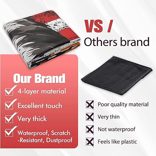 Miniatura 8 de Funda de cuero para mesa de billar de 8 pies, 8 pies, para exteriores e interiores, para proteger la mesa de billar, color rojo