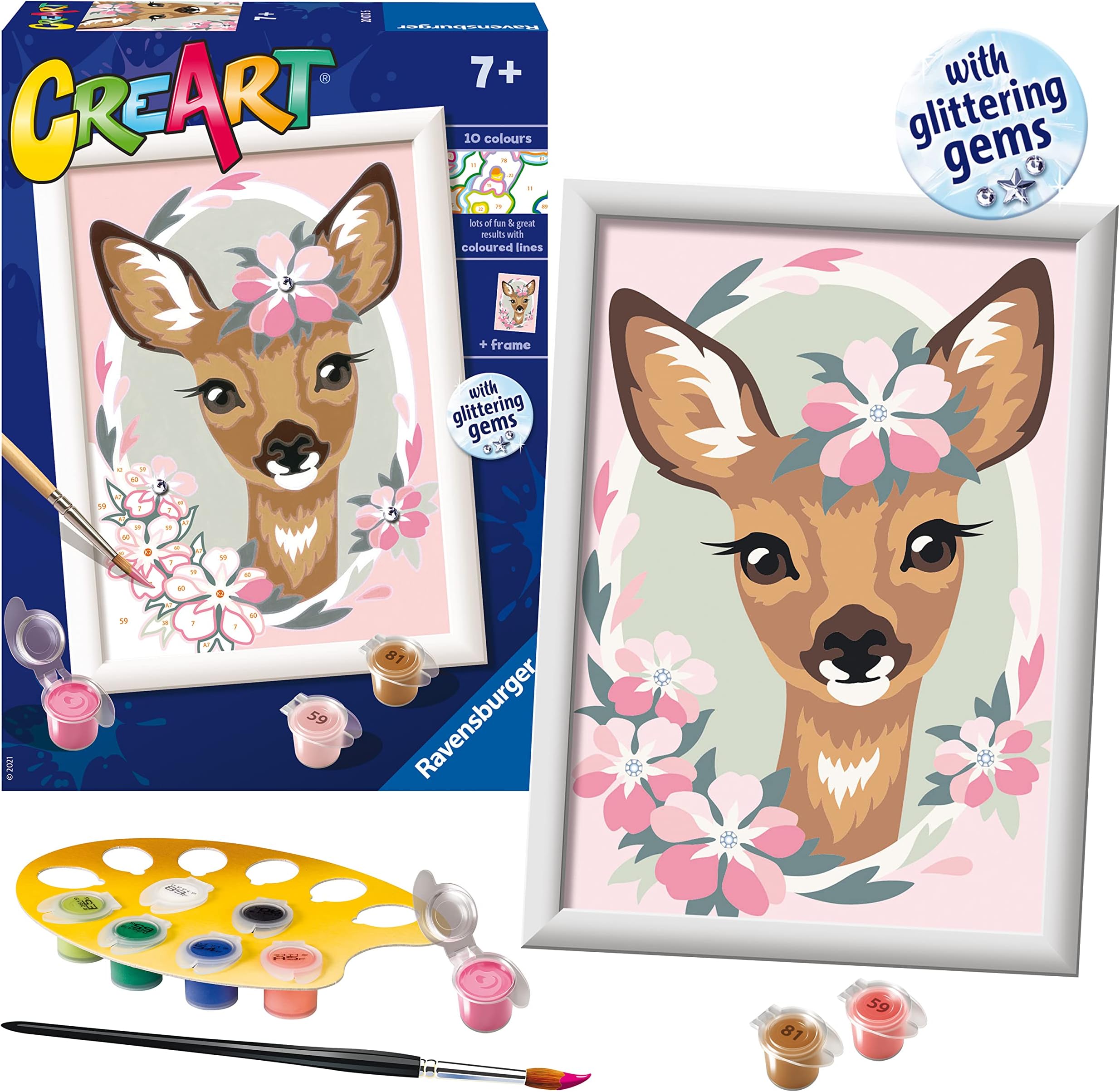 CreArt Delightful Deer Paint by Numbers Kits for Children & Adults Ages 9 Years Up - Kids Craft Set
