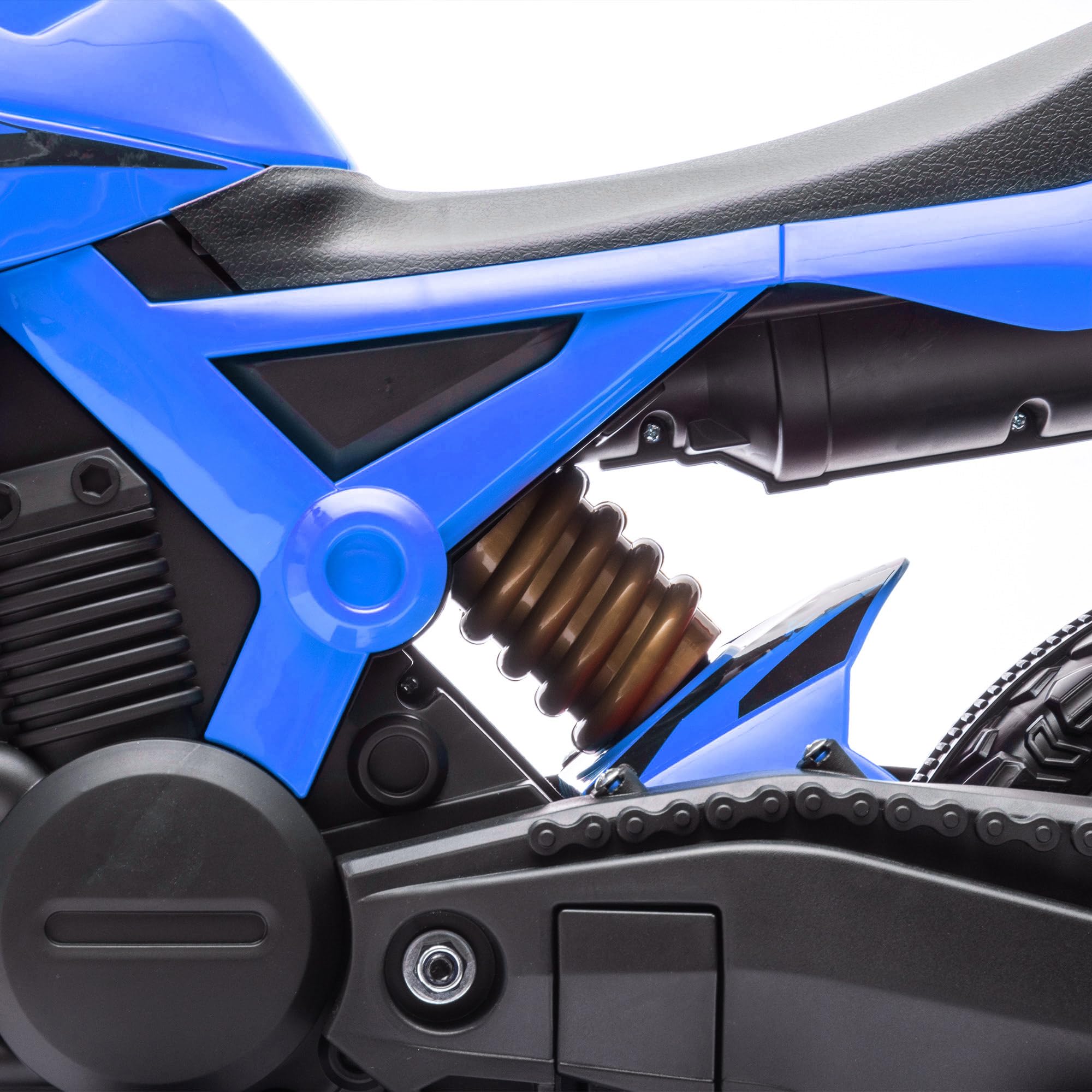 AIYAPLAY Moto Elettrica per Bambini 3-8 Anni con 12V Doppi Motori Blu