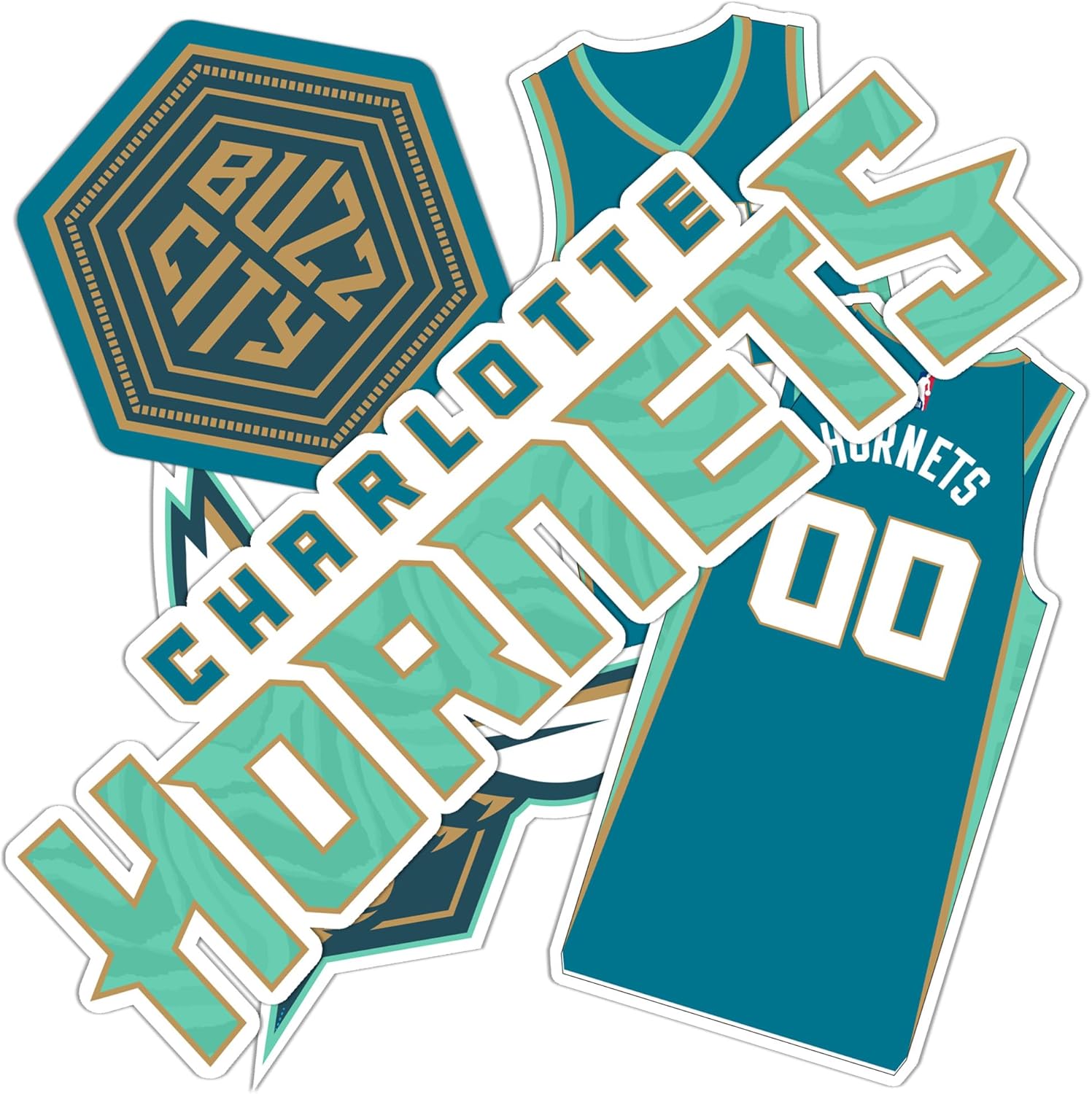 Desert Cactus Charlotte Hornets Sticker NBA Officially Licensed Sticker Vinyl Decal Laptop Water Bottle Car Scrapbook (City Edition 2023)