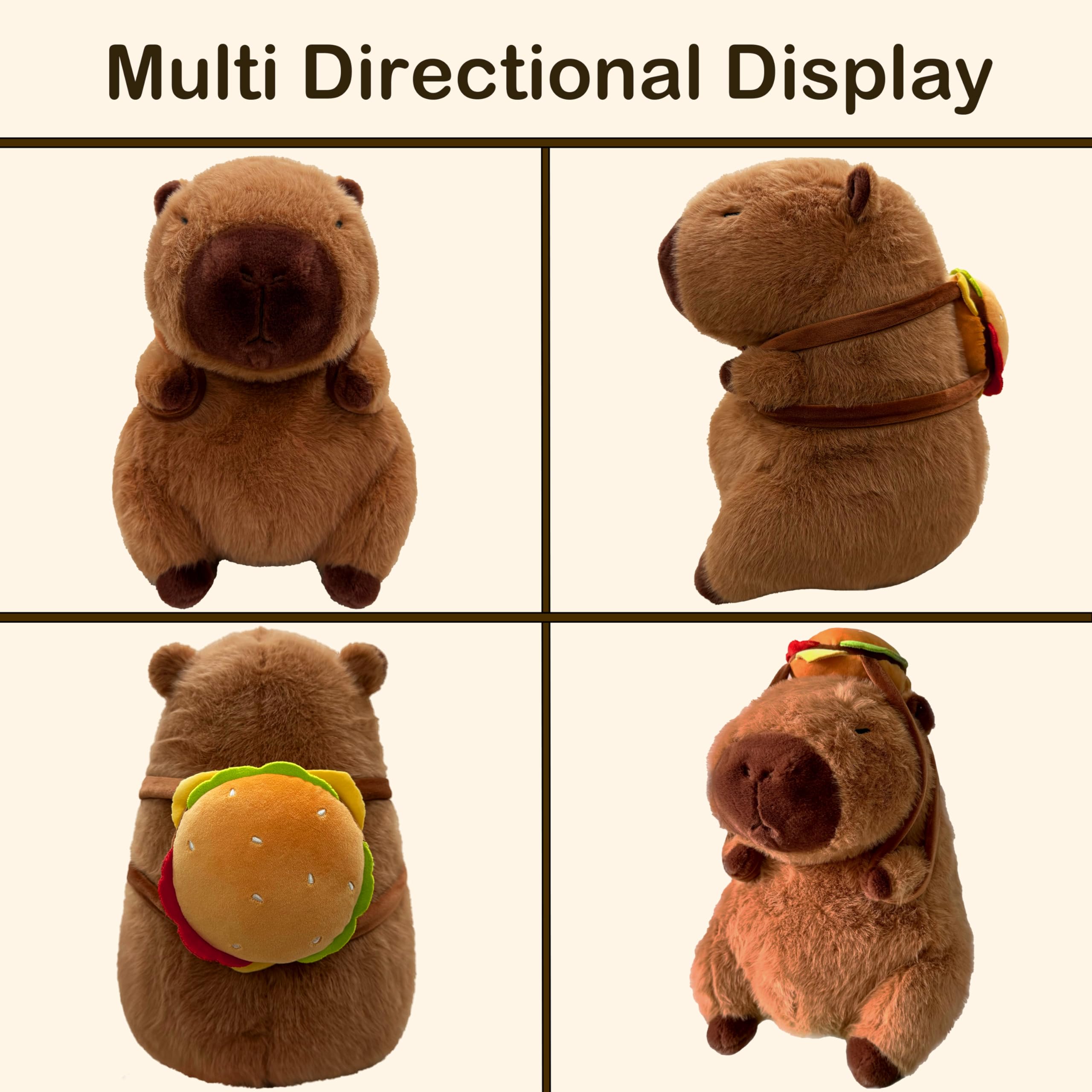 Tanha Capybara przytulanka Capybara pluszowa zabawka (Hamburger 45 cm)
