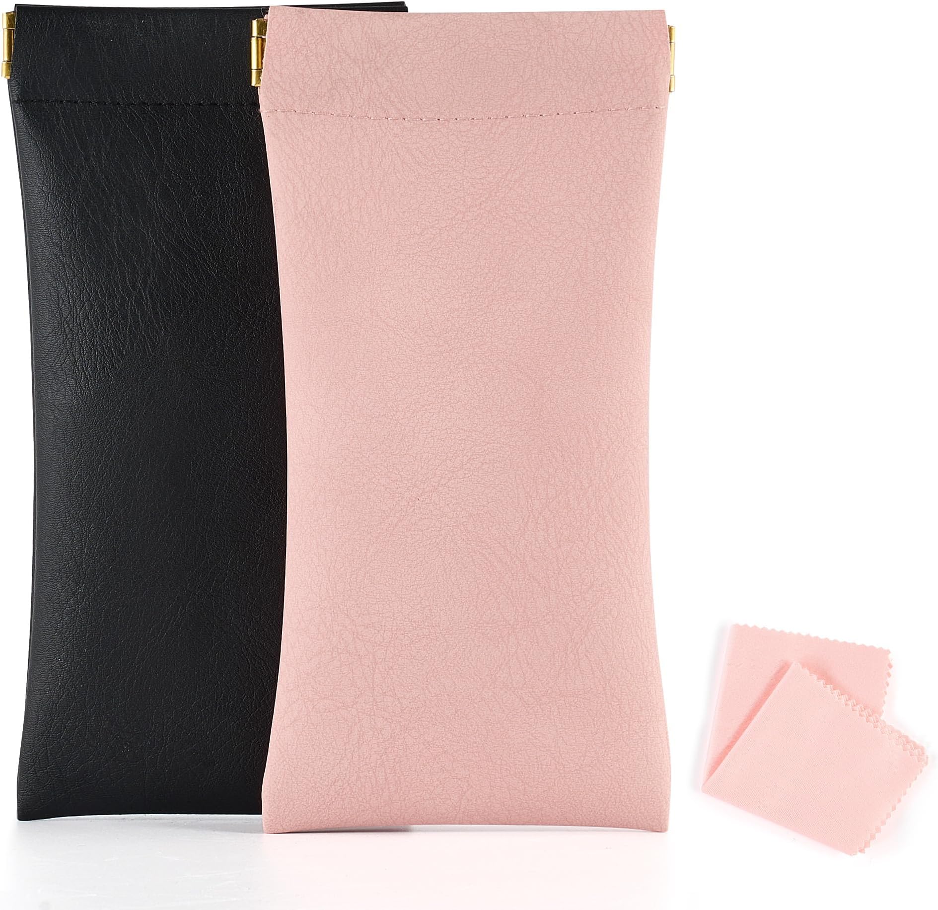 CO-ZSunglasses Case, Squeeze Top Glasses Case with Cleaning Cloth, Ultra Light Portable Soft Eyeglass Cases for Women Men