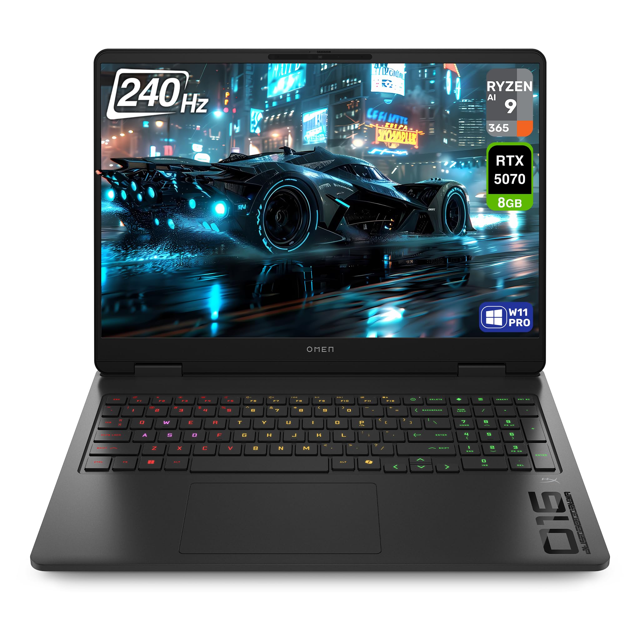 HP OMEN 16 Gaming Laptop, AMD Ryzen AI 9-365, 32 GB DDR5 RAM, 1 TB PCIe SSD, 16" WQXGA (2560x1600) 240Hz Display, Nvidia G-Force RTX 5070, 4-Zone RGB