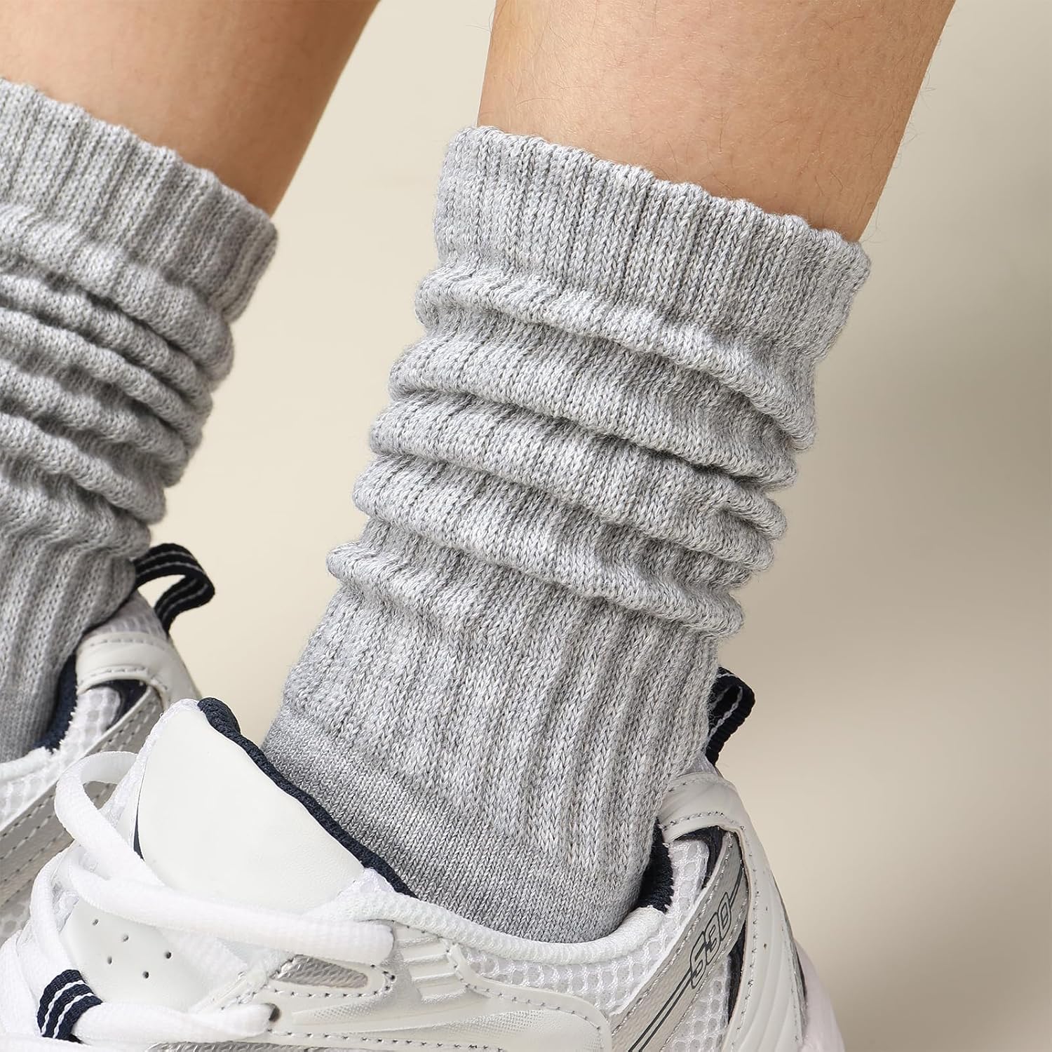 Ultrafun 3/5 Pairs Women's Scrunch Crew Socks Cotton Retro Boot Calf Slouch Socks Sports Casual - Image 6