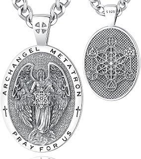 EUDORA 925 Sterling Silver St Christopher/St Benedict/St Michael/Virgin Mary/San Judas Tadeo/Good Shepherd Cross/Archangel Necklace Medal Pendant Protection Religious Amulet Jewelry For Men Women