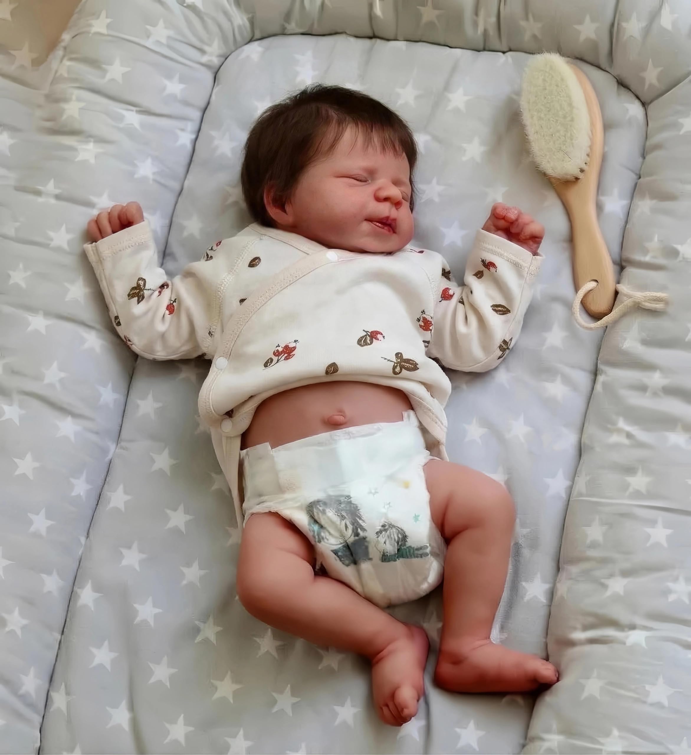 Zero pam Reborn Baby Lebensecht-48CM Reborn Baby Mädchen, Babypuppen Wie Echt Puppe Mit VollVinyl Körper, Echte Babypuppe, Reborn Puppen Lebensecht Mit Haaren