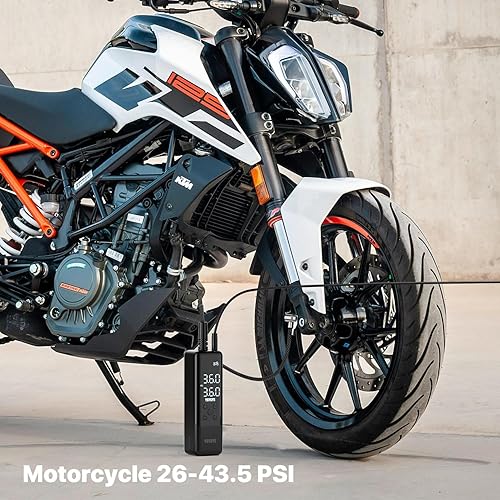 Miniatura 3 de Inflador de neumáticos 3 veces más rápido, compresor portátil pequeño Vaclife con medidor de presión de pantalla LCD, adecuado para inflables,