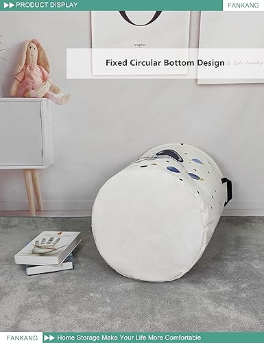 Miniatura 6 de FANKANG Cesta de almacenamiento, canasta de lona plegable con revestimiento de polietileno impermeable, cestas de almacenamiento grandes para niños