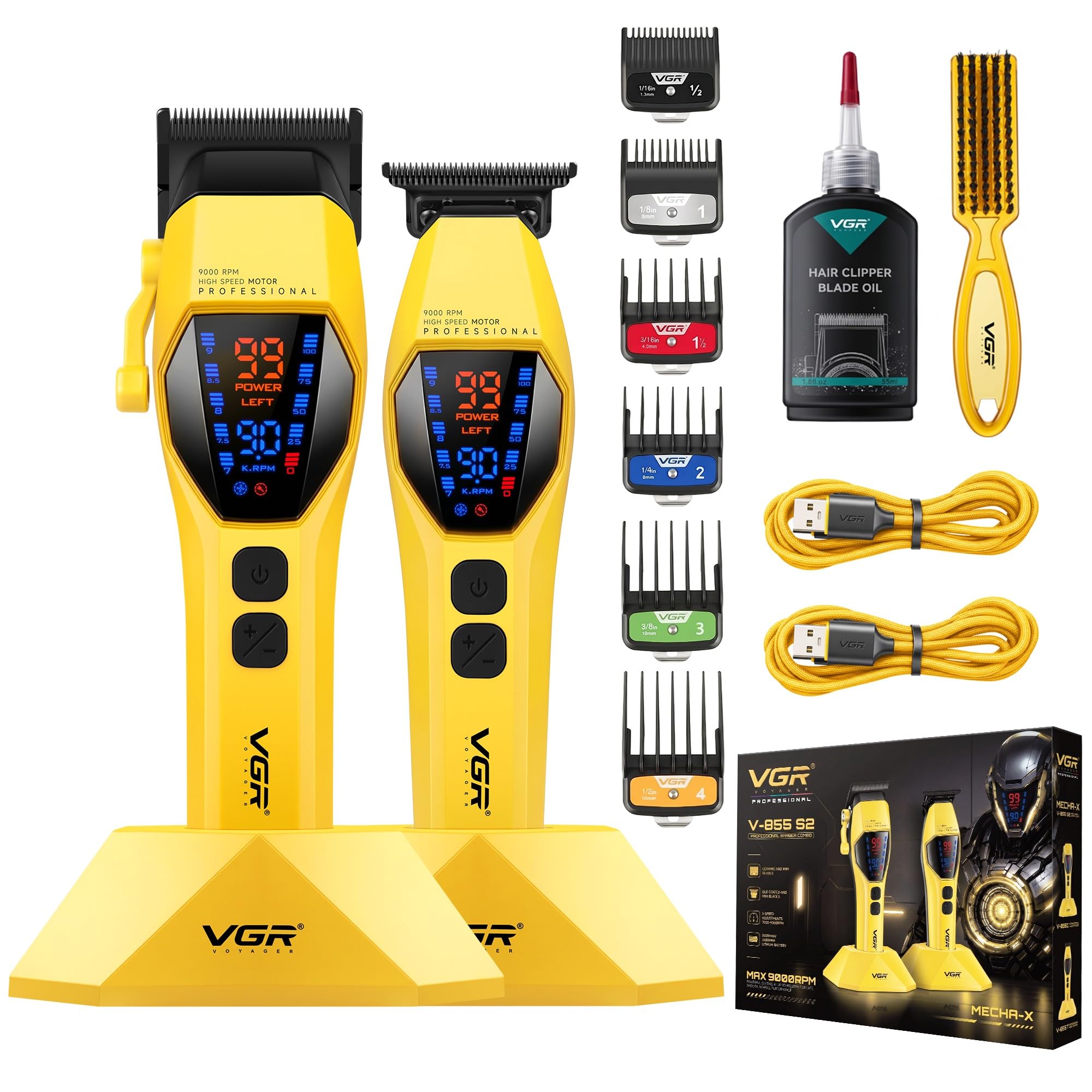 VGR 855S2 Cortapelos y Perfilador Profesional, 7000–9000 RPM, Oro