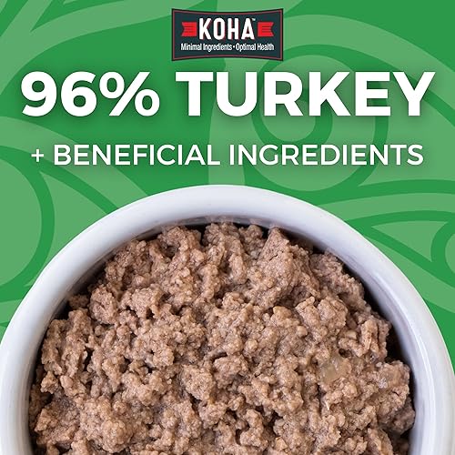 Miniatura 2 de KOHA Paté de pavo de dieta de ingredientes limitados para gatos, comida húmeda para gatos de una sola carne para estómagos sensibles, comida para