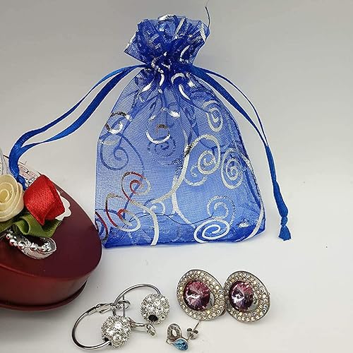 Miniatura 9 de 100 bolsas de regalo de 5 x 7 pulgadas, tela de tul transparente de organza, bolsa de cordón blanco para baby shower, fiesta de cumpleaños,