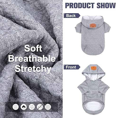 Vista 144 de BEAUTYZOO Suéter con capucha para perros pequeños y medianos con bolsillos, ropa para perros pequeños y medianos, abrigos de algodón laminado