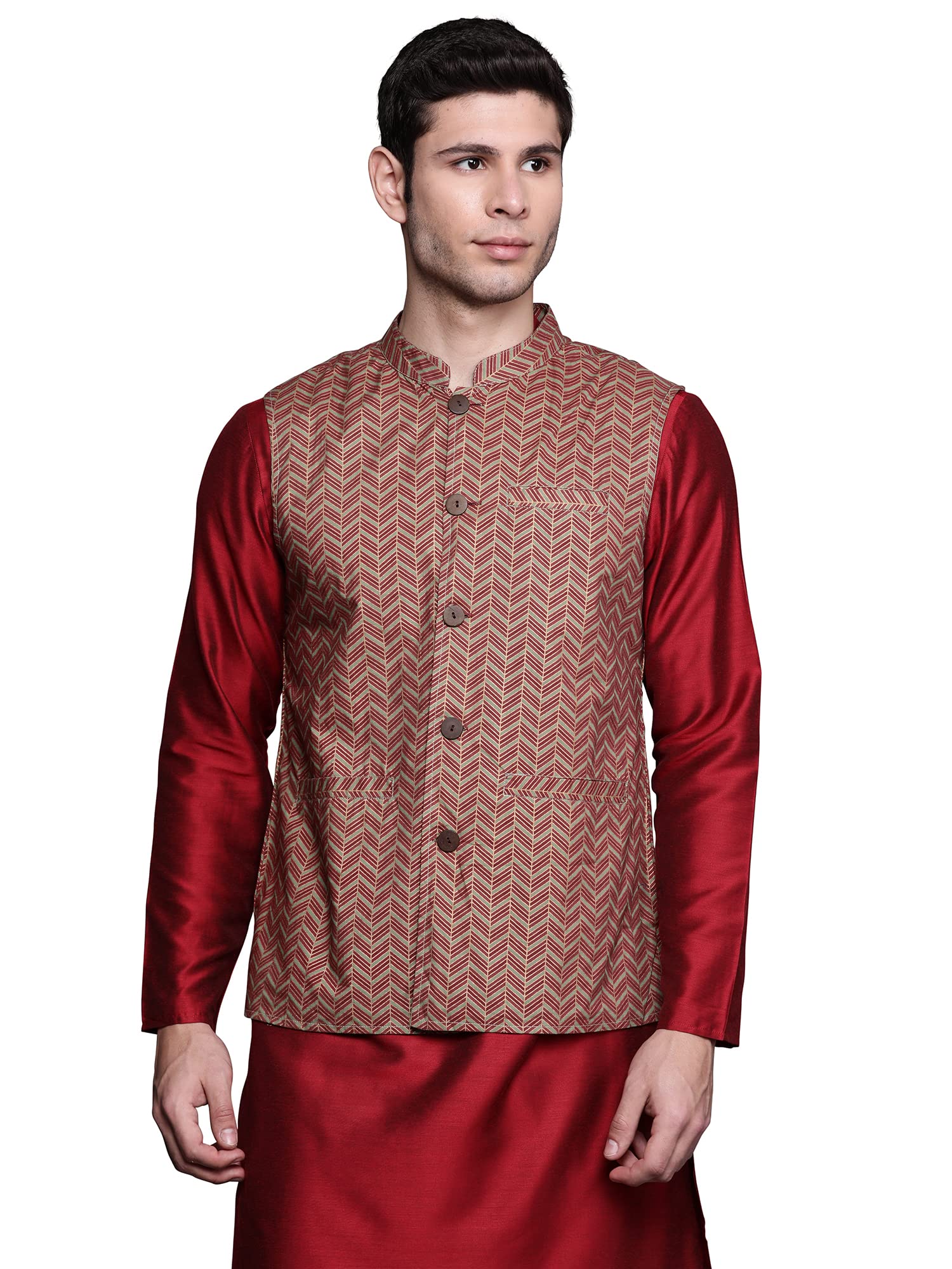 indo era Printed Cotton Nehru Jacket for Men (MNJ0GN01045)-picture-38