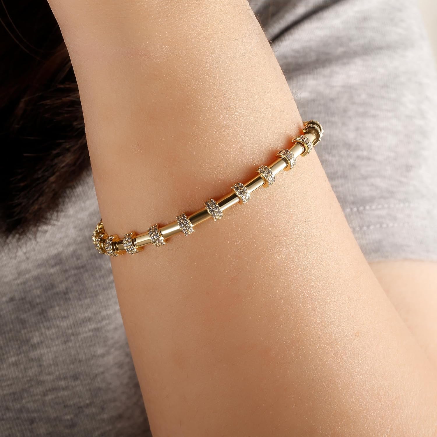 14K Gold Plated Bracelet for Women Men Stackable Wheat Chain | Gold Jewelry | Precious thin bracelet| Suitable for 6.5-7.5 inch - Image 6