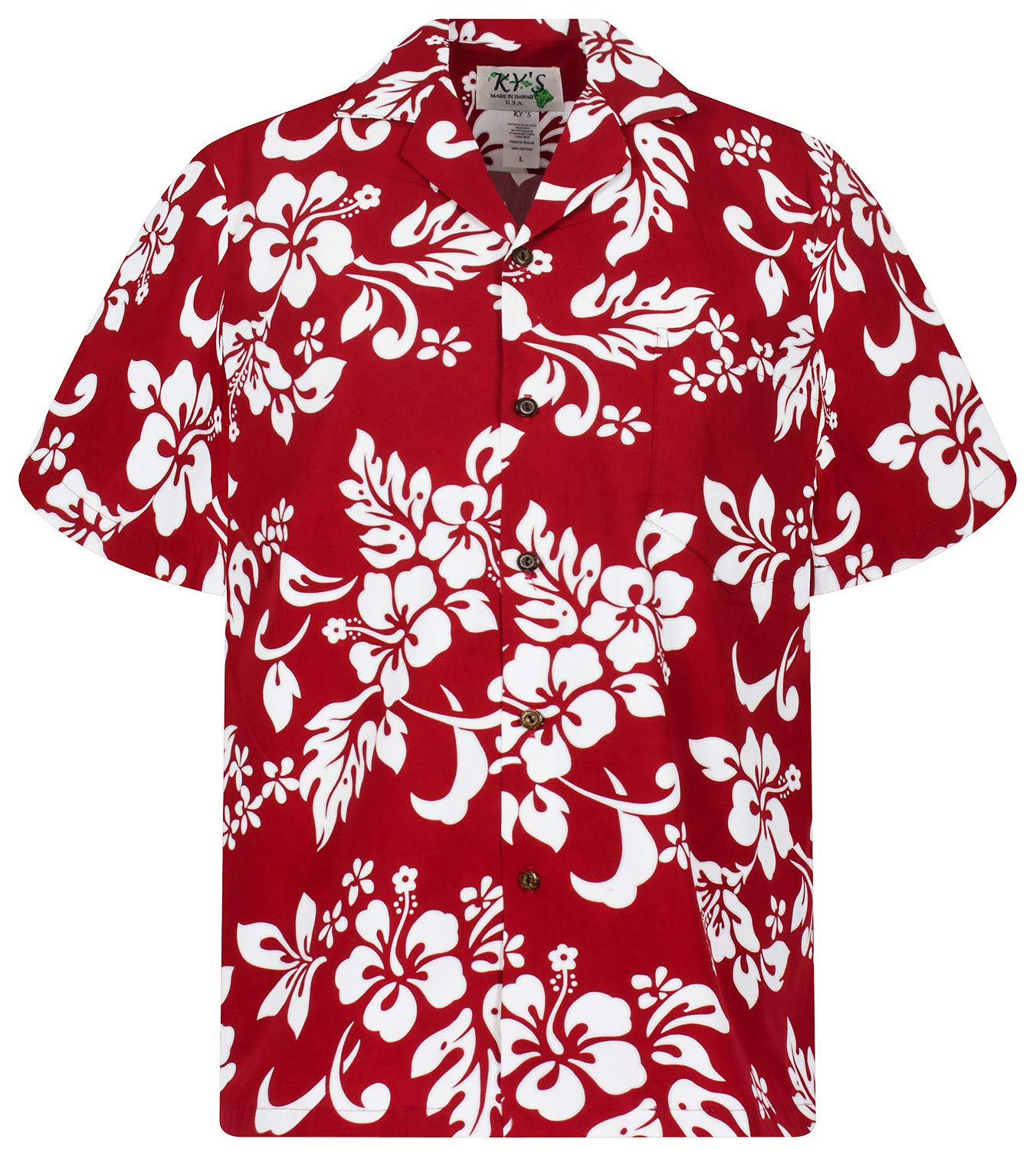 Ky's Men's Red Ky's`S Original Hawaiian Shirt, 81, Xxl
