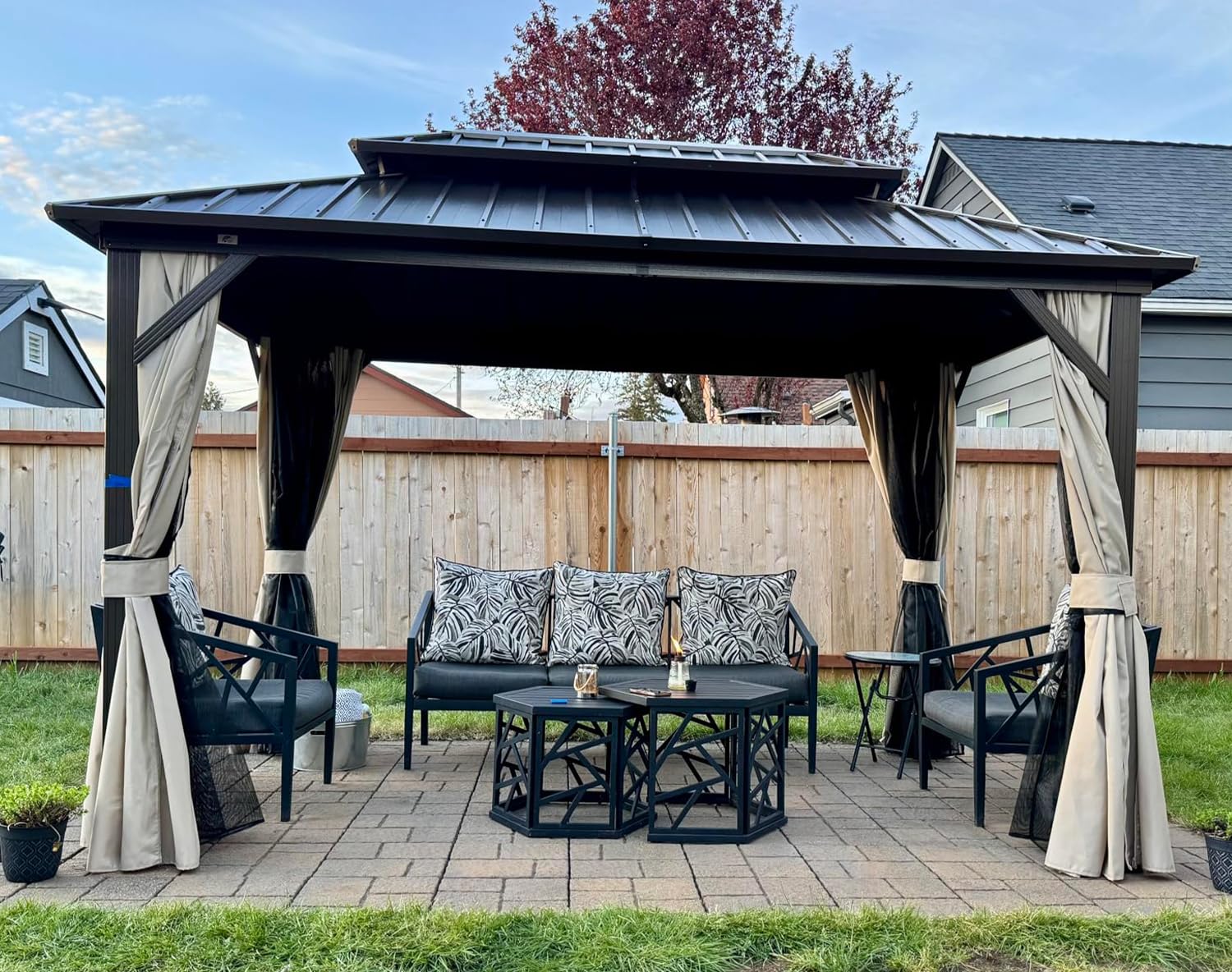 Amazon.com : PURPLE LEAF 12' X 14' Outdoor Hardtop Gazebo Metal