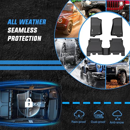 Miniatura 5 de Nilight Alfombrillas de TPE para Jeep Wrangler JL Unlimited de 4 puertas (no para JK o 4XE) 2018 2019 2020 2021 2022 2023 2024, ajuste personalizado