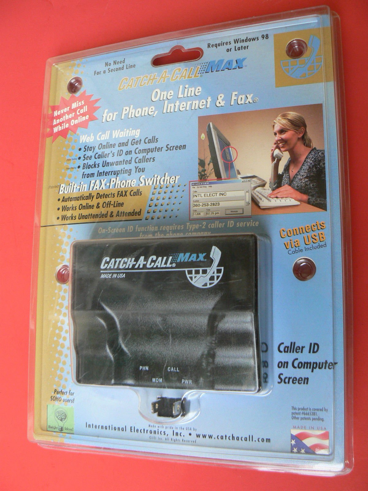 Catch-a-call MAX Rs# 43-2220 Lets You Receive Phone Calls and Faxes While Online