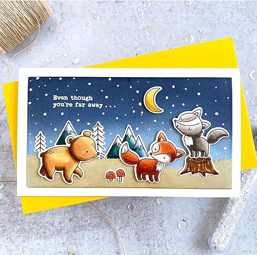 Miniatura 4 de Qoiseys Juego de sellos y troqueles transparentes de conejo ardilla para hacer tarjetas, plantillas de corte troquelado para álbumes de recortes,