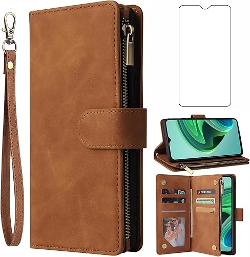 Asuwish Compatible with Xiaomi Redmi Note 11e 5G Wallet Case Tempered Glass Screen Protector and Leather Flip Cover Card Holder Stand Cell Asuwish Compatible with Xiaomi Redmi Note 11e 5G Wallet Case Tempered Glass Screen Protector and Leather Flip Cover Card Holder Stand Cell