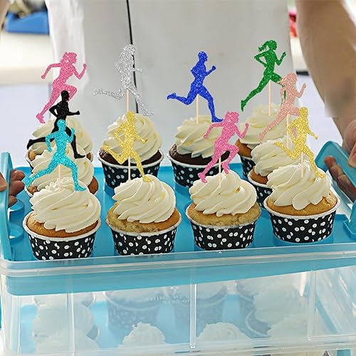 Vista 17 de Rsstarxi Paquete de 24 adornos para magdalenas, micrófono con purpurina, símbolos musicales, selecciones de cupcakes, música rock, concierto, tema