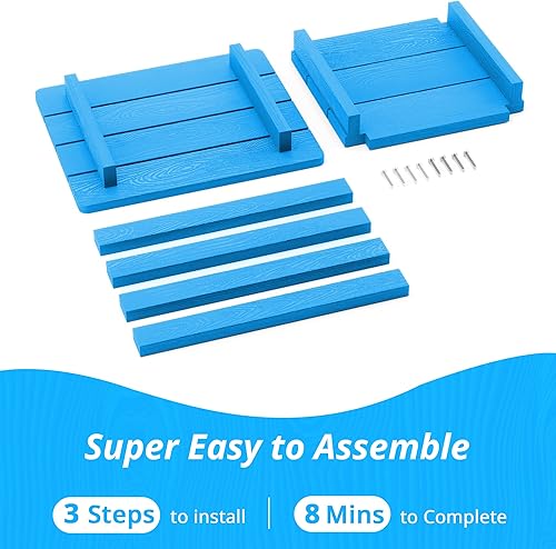 Miniatura 48 de LUE BONA HDPS - Mesa auxiliar para exteriores, pequeñas mesas auxiliares Adirondack para exteriores, mesa auxiliar exterior para patio, porche, Negro