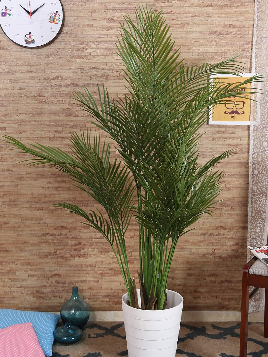 Fourwalls Artificial Areca Palm Plant Without Pot for Home and Office Décor (140 cm Tall, Green)