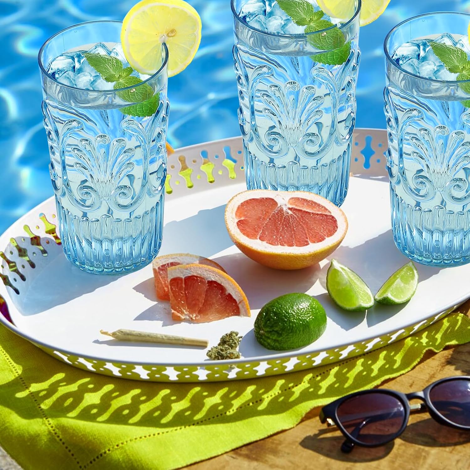 BELLAFORTE Shatterproof Plastic Tall Tumbler, Set of 4, 23oz - Unbreakable Drinking Glasses - Flower Beach Glasses Drinking for Gifting, Parties, Poolside, Home - Dishwasher Safe - BPA Free - Image 3