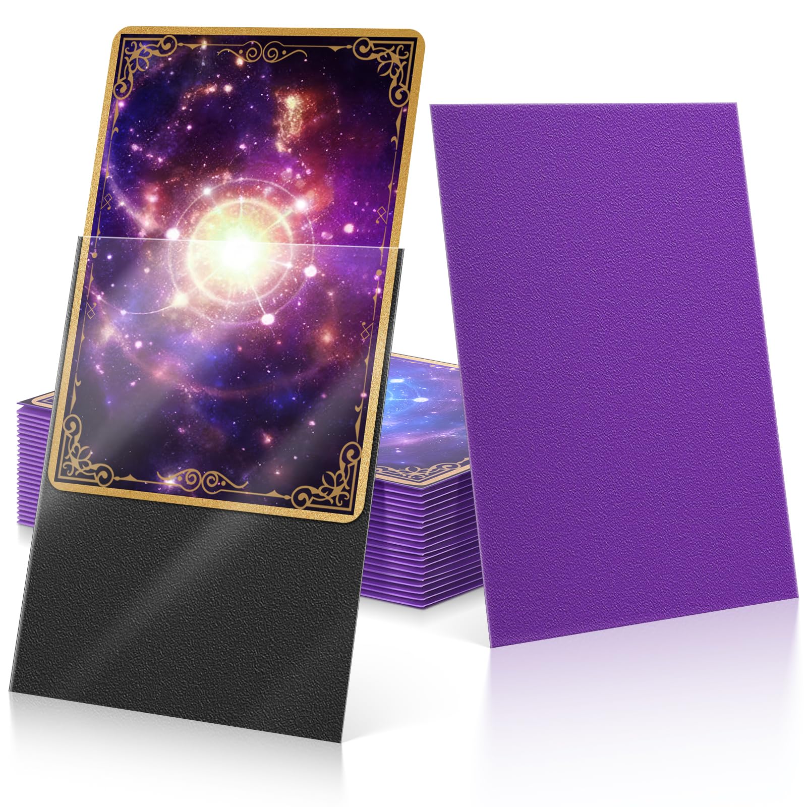 100 Pack Card Sleeves, Matte Dual Penny Trading Card Sleeves, Non-Transparent Back Soft Card Protector Sleeves for Sports, TCG, MTG and Standard Cards(Purple) โ image 1