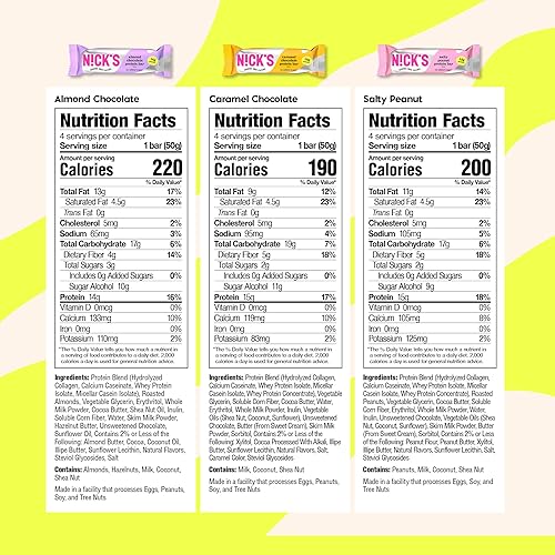 Miniatura 2 de Nick's Protein Bars - Paquete variado de barras de chocolate con alto contenido de proteínas, bajas en calorías, bajas en carbohidratos, bocadillos