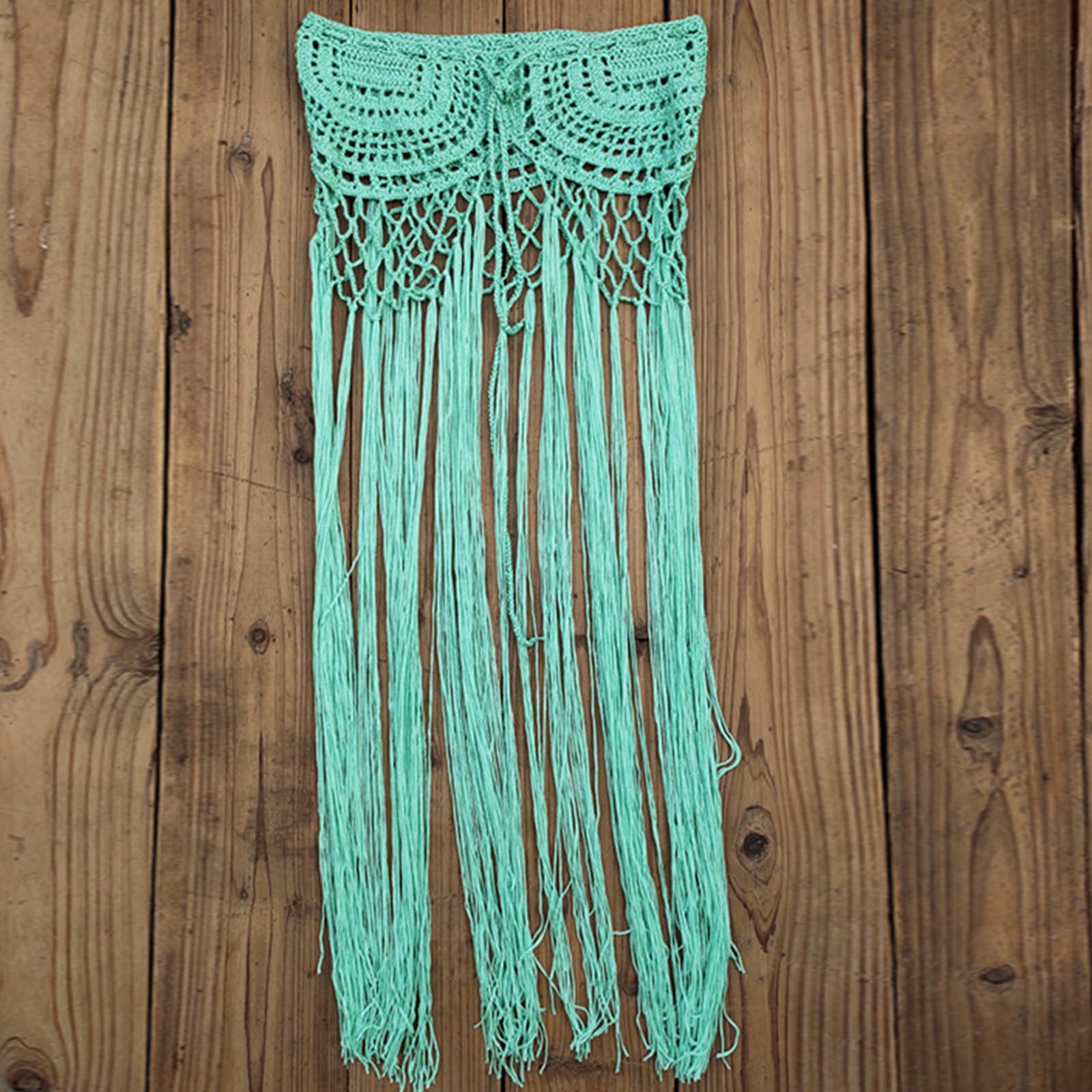 Vestido de playa con borlas largas, vestido de punto hueco para traje de baño, falda de playa de ganchillo transparente para fiestas en la playa