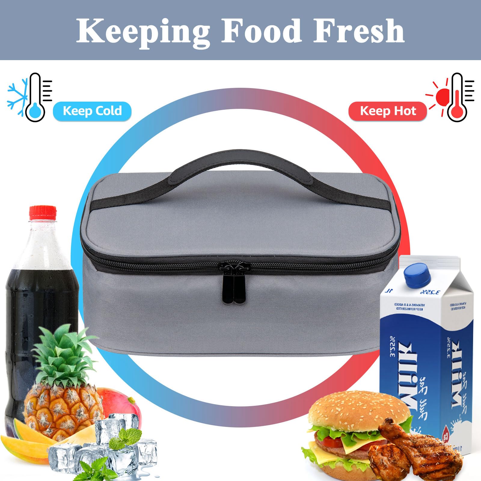 Petit sac à déjeuner Bento, sac à déjeuner isotherme pour hommes, femmes et adultes, sac isotherme portable, sac à déjeuner étanche réutilisable pour le travail, pique-nique, activités en plein air