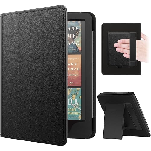MoKo Case for 7"/6.8" Kindle Paperwhite(12th/11th Gen-2024/2021) and Kindle Paperwhite Signature Edition,Slim PU Shell Cover Case with Auto-Wake/Sleep for Kindle Paperwhite 2024, Black