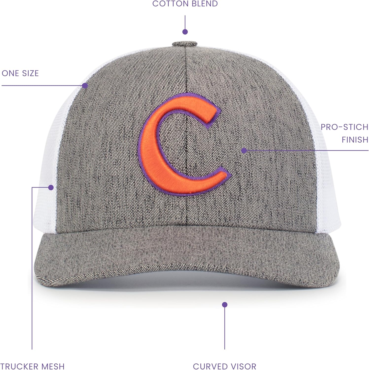 Pacific Headwear NCAA Heather Trucker Snapback - Image 3