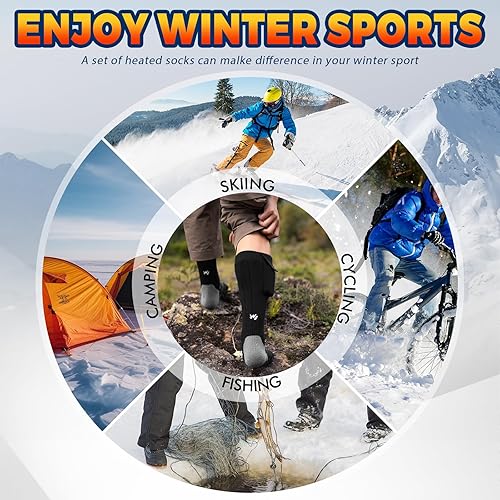 Vista 12 de Heated Socks for Men Women, Rechargeable Electric Heated Socks, 5000mAh Washable Heated Socks, Long Life Up to 65 °C, Large Heating Area Foot Warmer