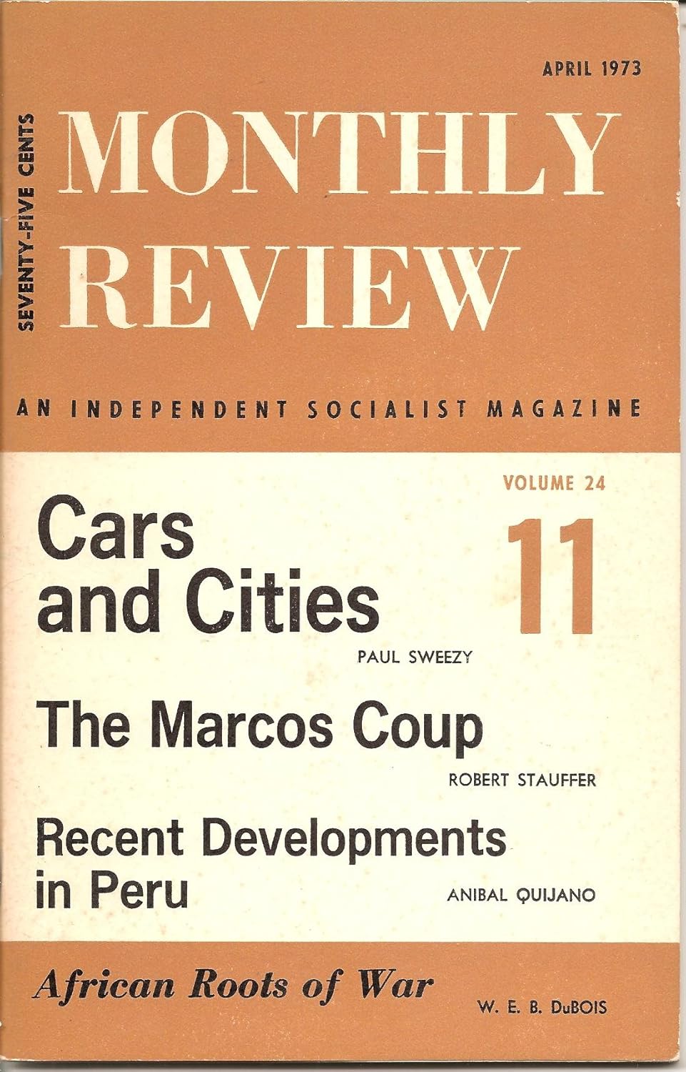 Monthly Review, An Independent Socialist Magazine, April 1973 ("Cars