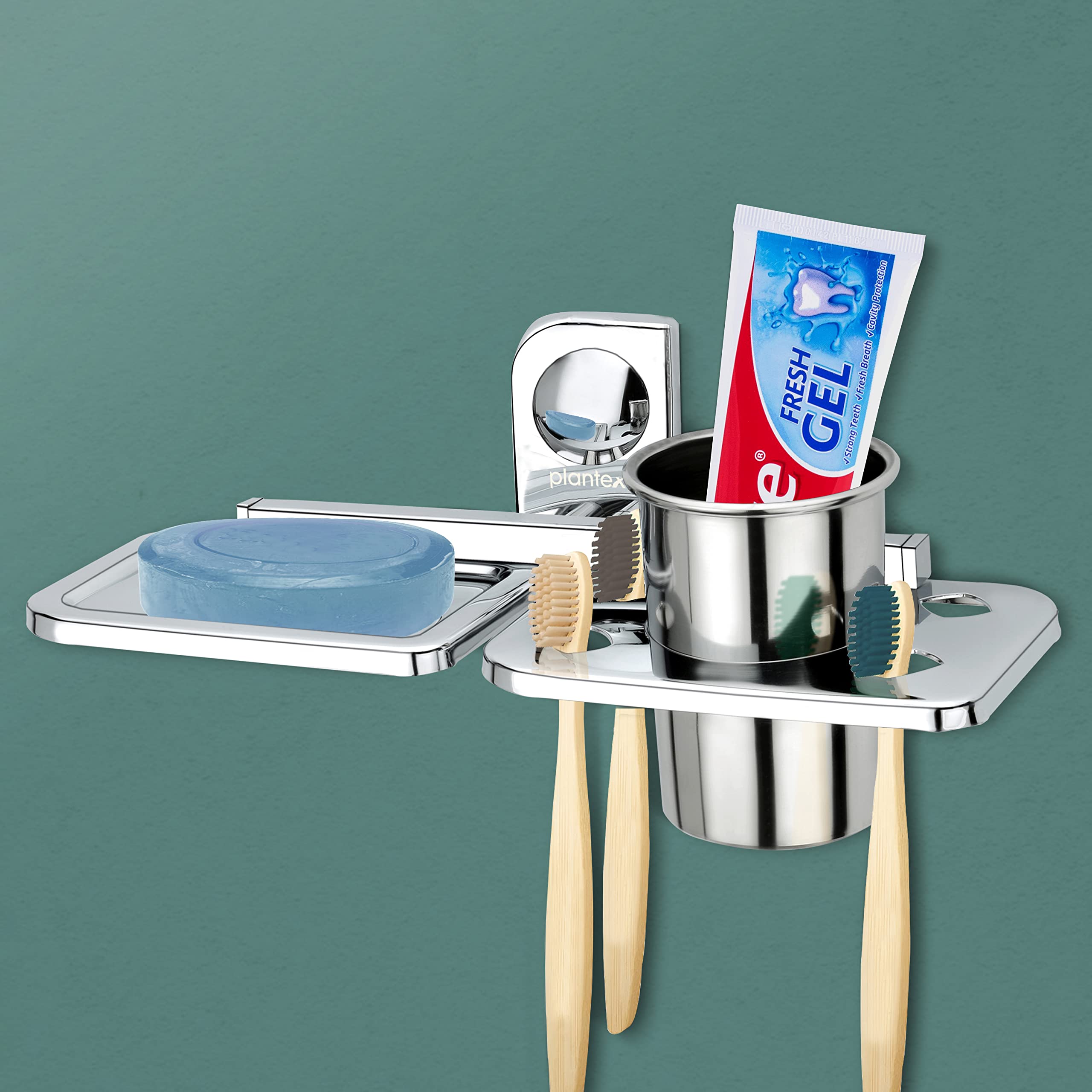 Plantex Dream Stainless Steel 2 in1 Soap Dish with Tumbler Holder/Soap Holder/Bathroom Accessories - Chrome (B09GKPHKL2) Amazon Price History, Amazon Price Tracker
