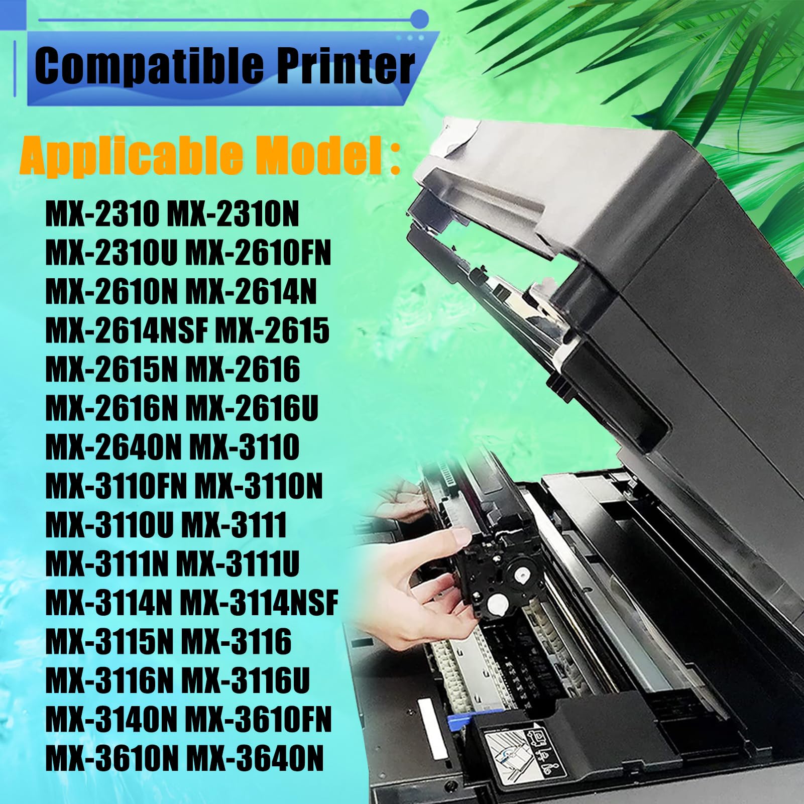 Compatible pour Sharp MX-230HB Conteneur De Toner Usagé pour MX-2310, MX-2310N, MX-2310U, MX-2610FN, MX-2610N, MX-2614N, MX-2614NSF 50000 Pages 1 Pack