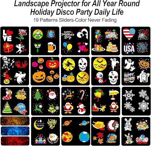 Miniatura 3 de Decoraciones de Halloween más brillantes, proyector de luces y proyector de Navidad al aire libre 2023, 19 efectos HD (olas y patrones 3D del