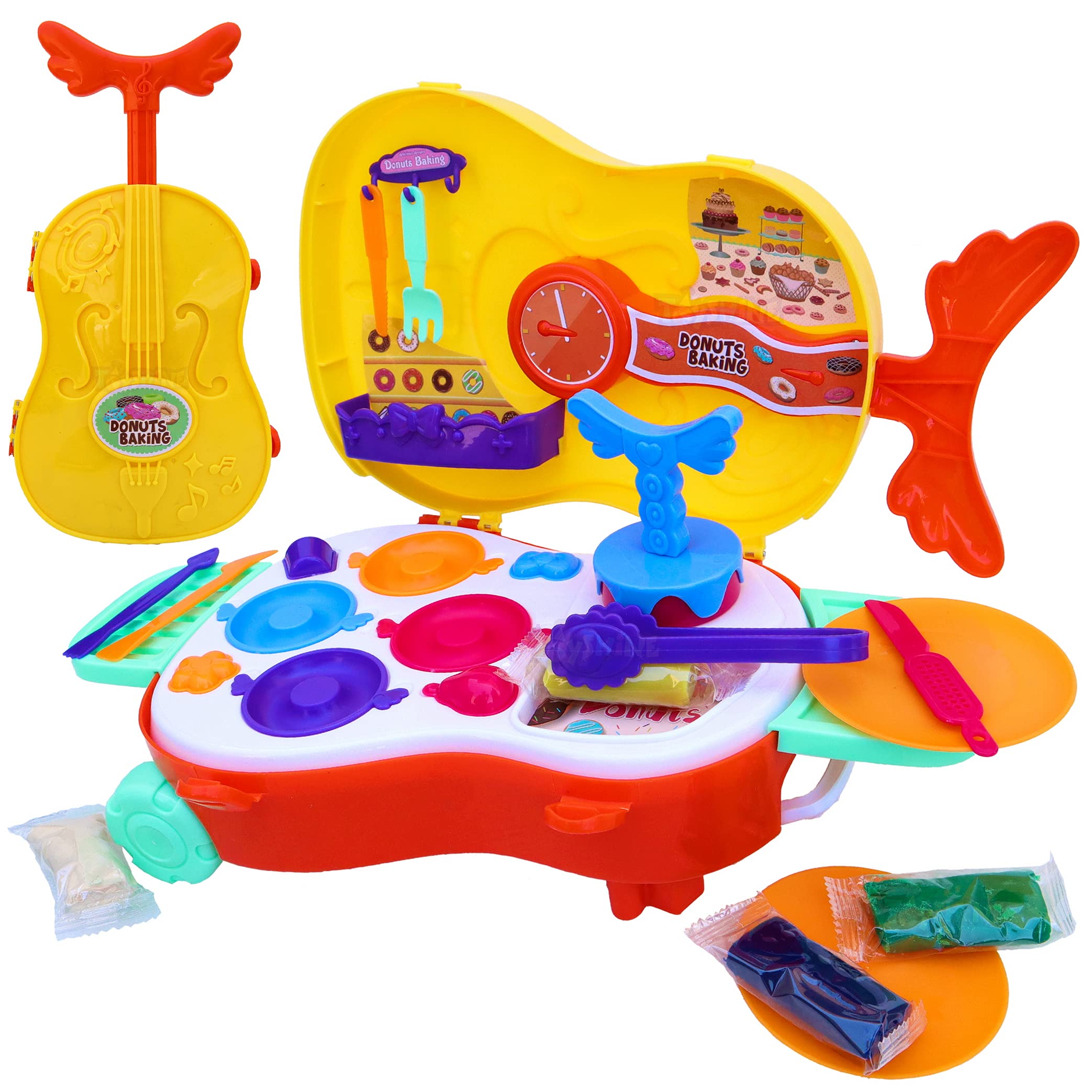 toyshine violin shaped fast food donuts baking party play fast food set, pretend play food toy | best gifts food playset for boys girls kids- Multi color (B08D64DJGY) Amazon Price History, Amazon Price Tracker
