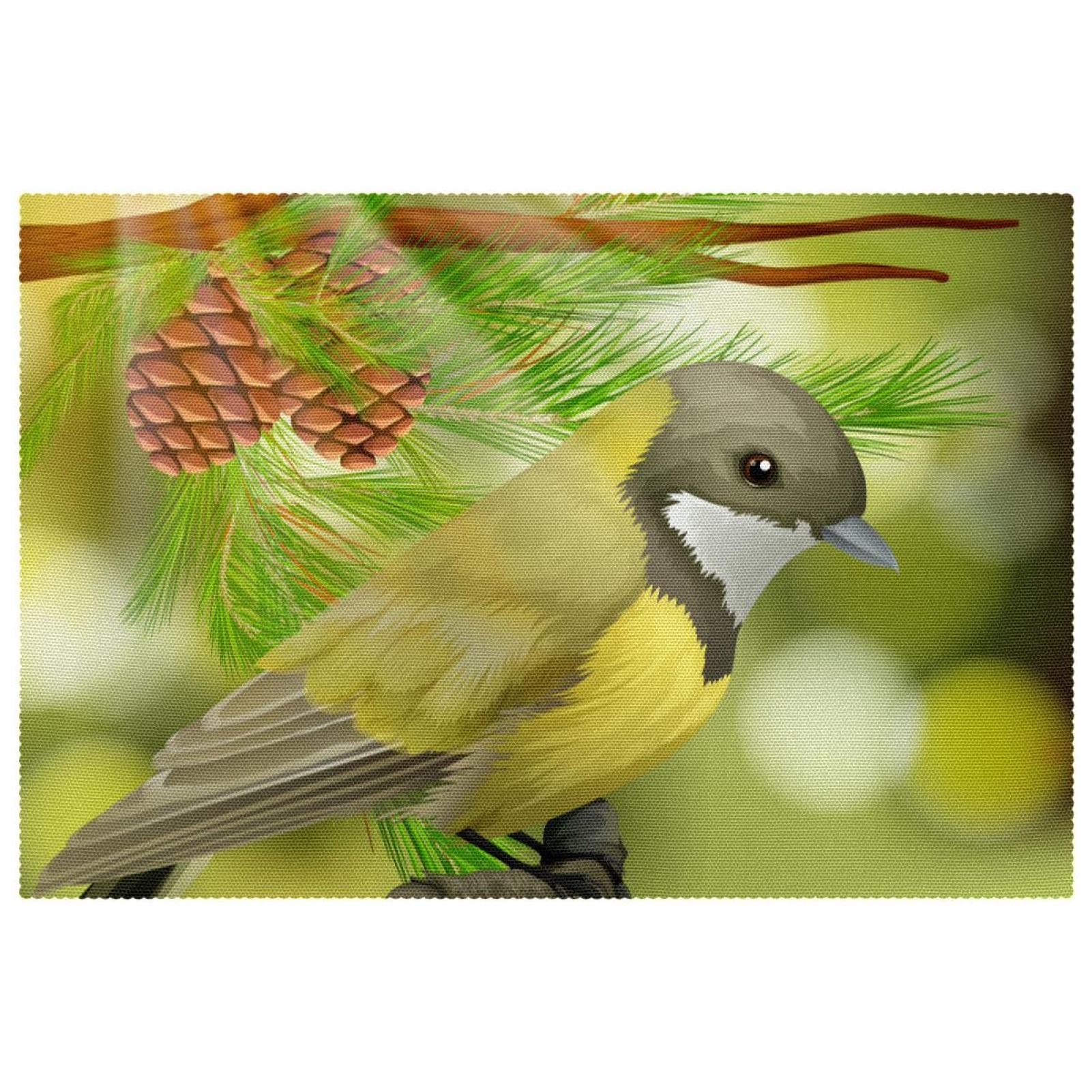 Sets de table oiseau sur sapin pour des repas conviviaux en famille