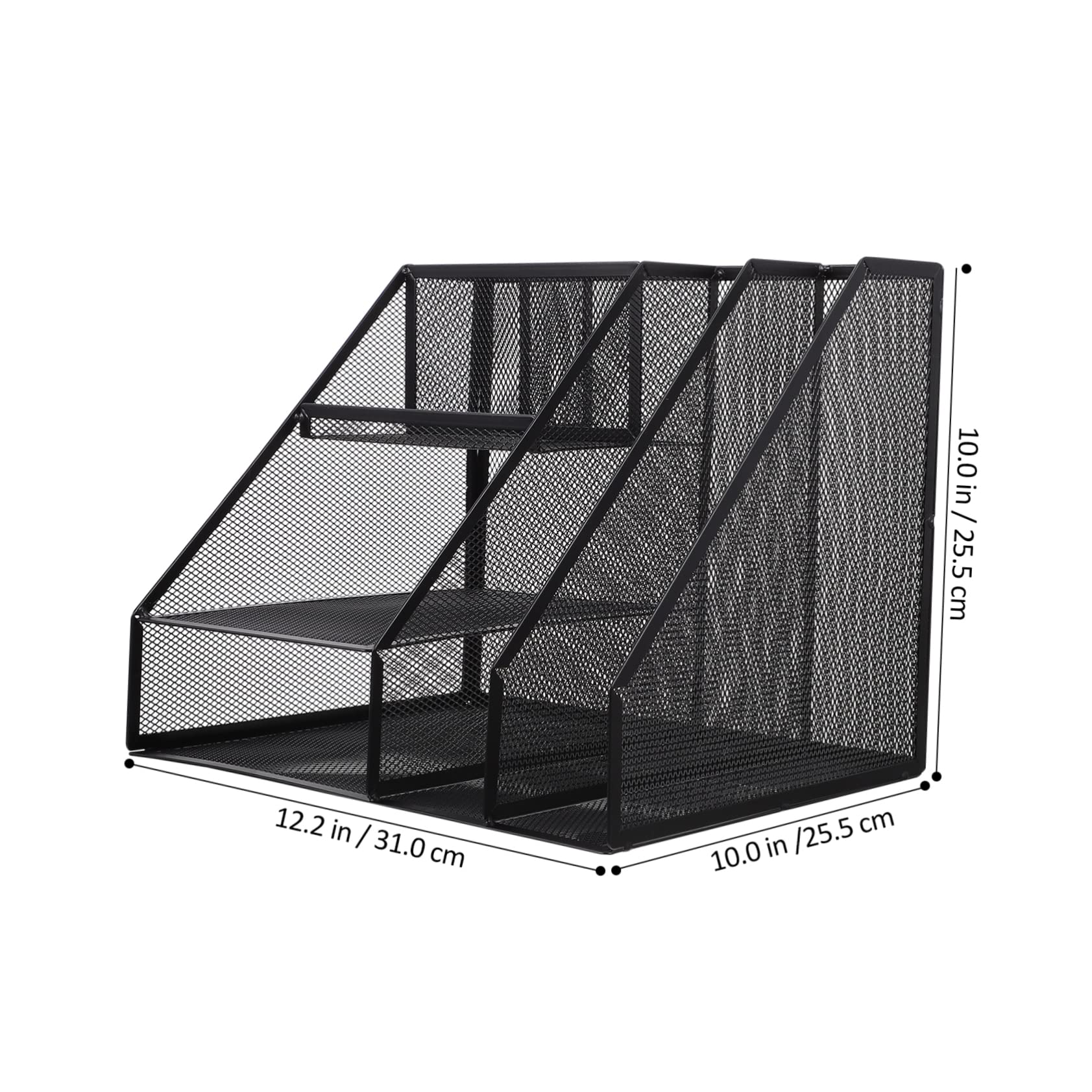 ARTIBETTER Versatile Office Storage Iron Document Sorting Rack Multi-layer File Organizer Black